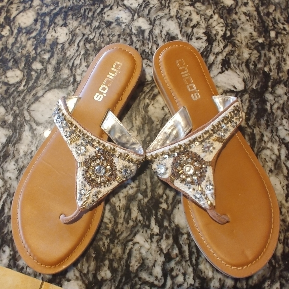 7 Chico' s white with silver embellishment